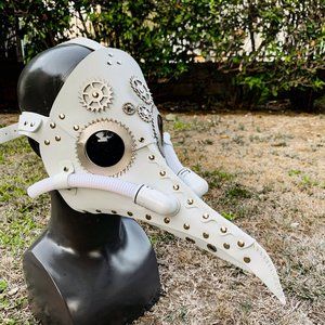Plague Doctor Mask Long Nose Bird Mask White